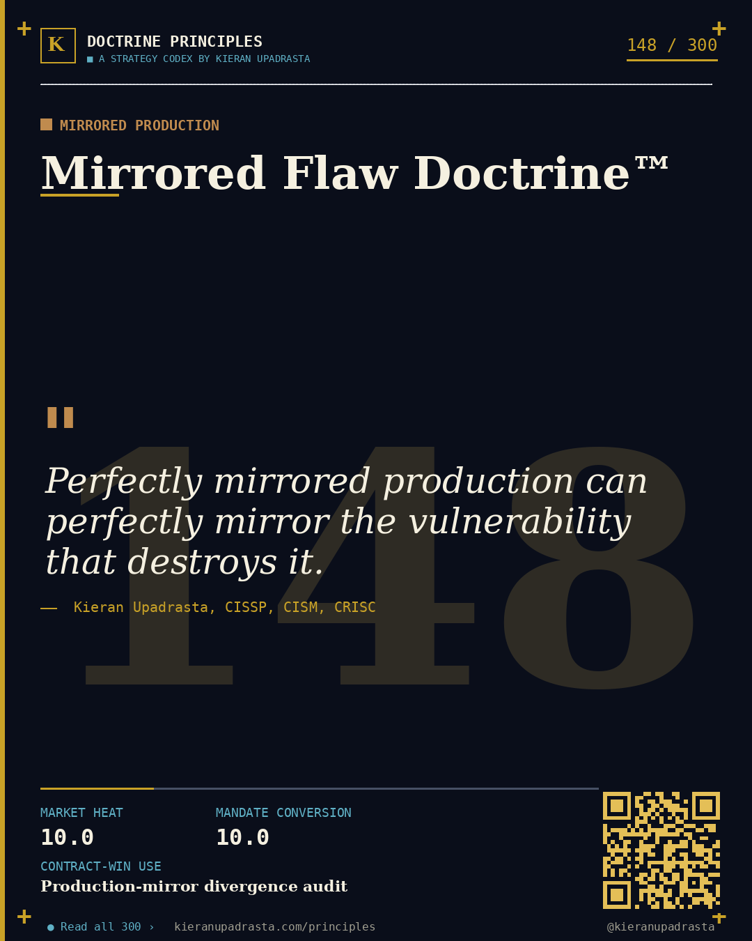 Principle 148: Graceful Degradation Doctrine™ — Graceful Failure doctrine card by Professor Kieran Sky, CISSP CISM CRISC, Schiphol University
