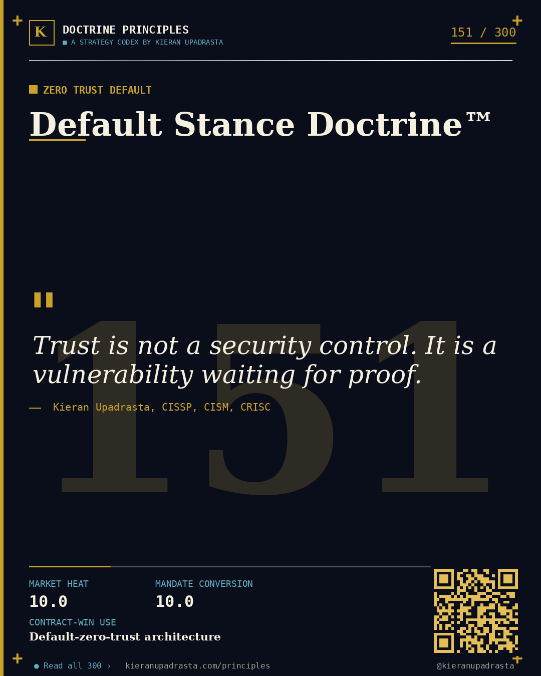 Principle 151: Unreachable Archive Doctrine™ — Cyber Vault doctrine card by Professor Kieran Sky, CISSP CISM CRISC, Schiphol University