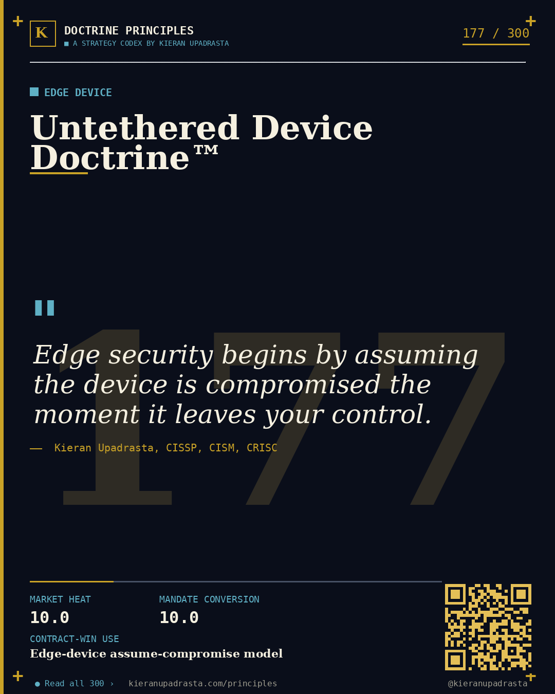 Principle 177: Scalable Flaw Doctrine™ &mdash; IaC Misconfig doctrine card by Professor Kieran Sky, CISSP CISM CRISC, Schiphol University