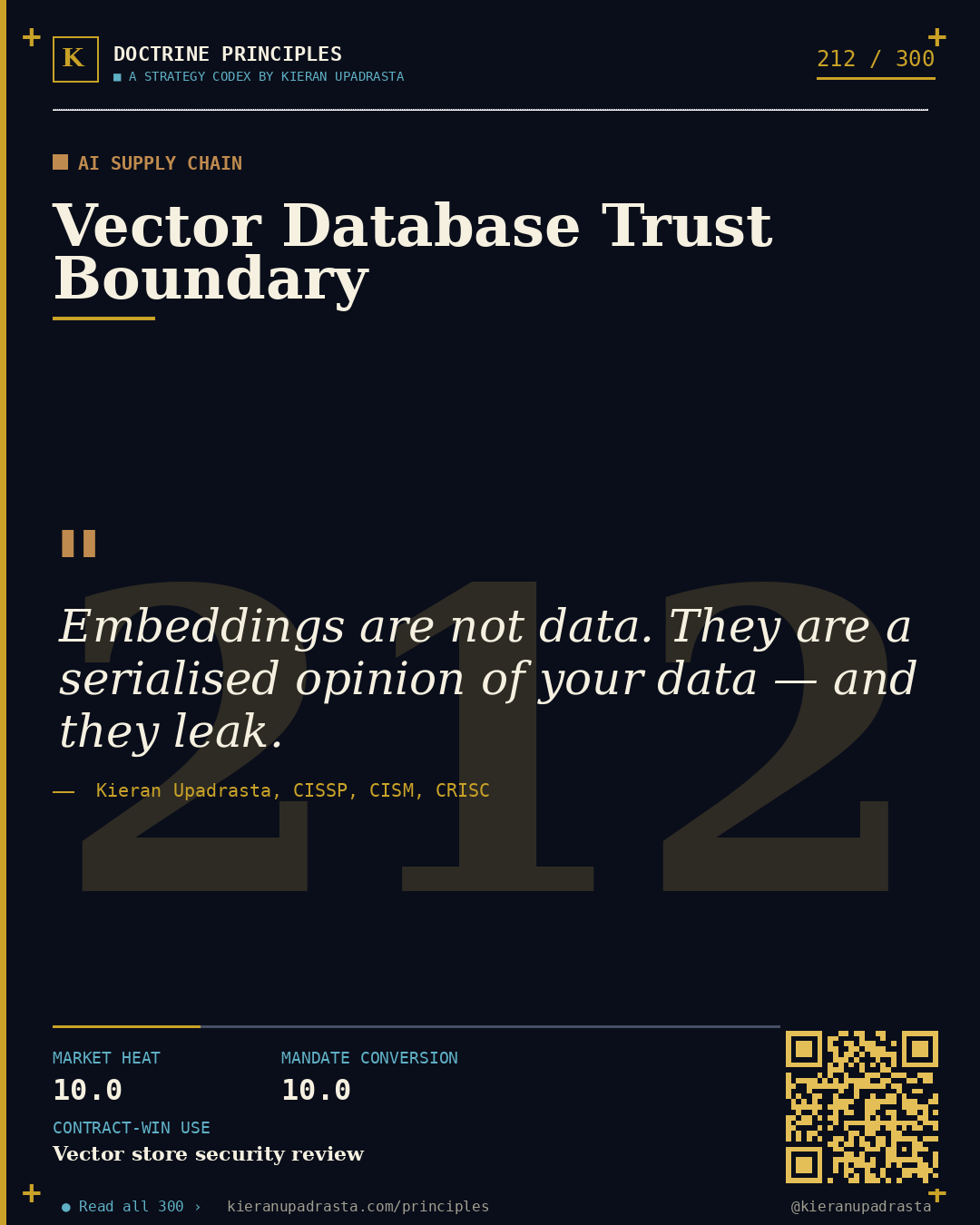 Principle 212: Provenance-or-Penalty Principle — AI Training Data doctrine card by Professor Kieran Sky, CISSP CISM CRISC, Schiphol University