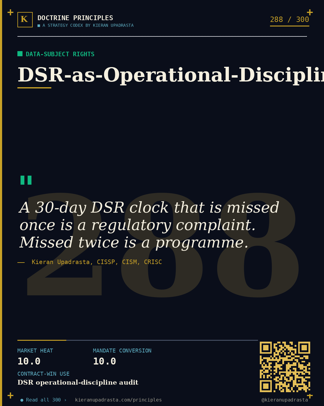 Principle 288: Granular-Consent Doctrine — Consent Architecture doctrine card by Professor Kieran Sky, CISSP CISM CRISC, Schiphol University